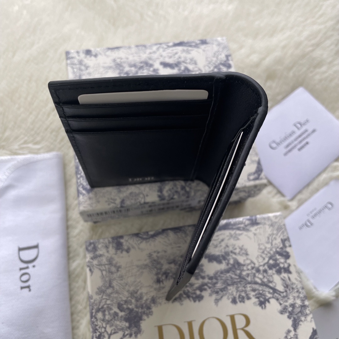 Dior Men Wallet-1 Black CD Diamond Canvas