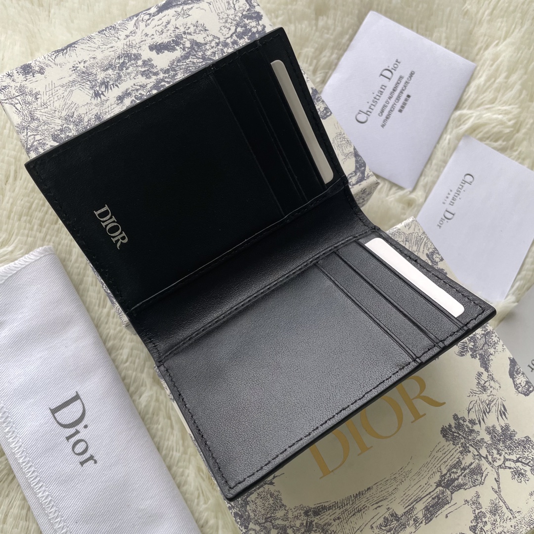 Dior Men Wallet-1 Black CD Diamond Canvas