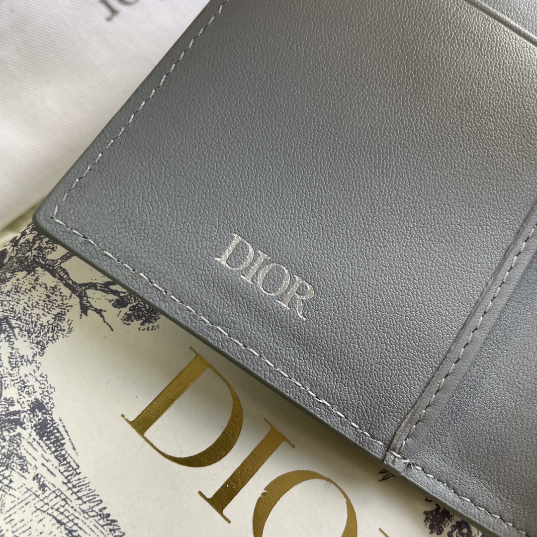 Dior Men Wallet-1 Gray CD Diamond Canvas