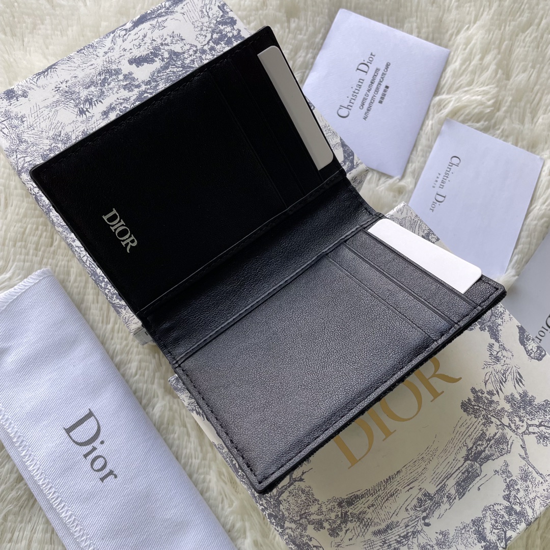 Dior Men Wallet Black Dior Oblique Jacquard