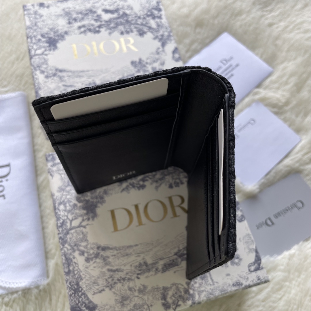 Dior Men Wallet Black Dior Oblique Jacquard