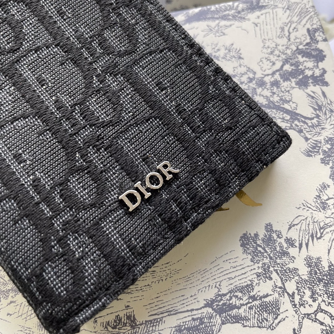 Dior Men Wallet Black Dior Oblique Jacquard