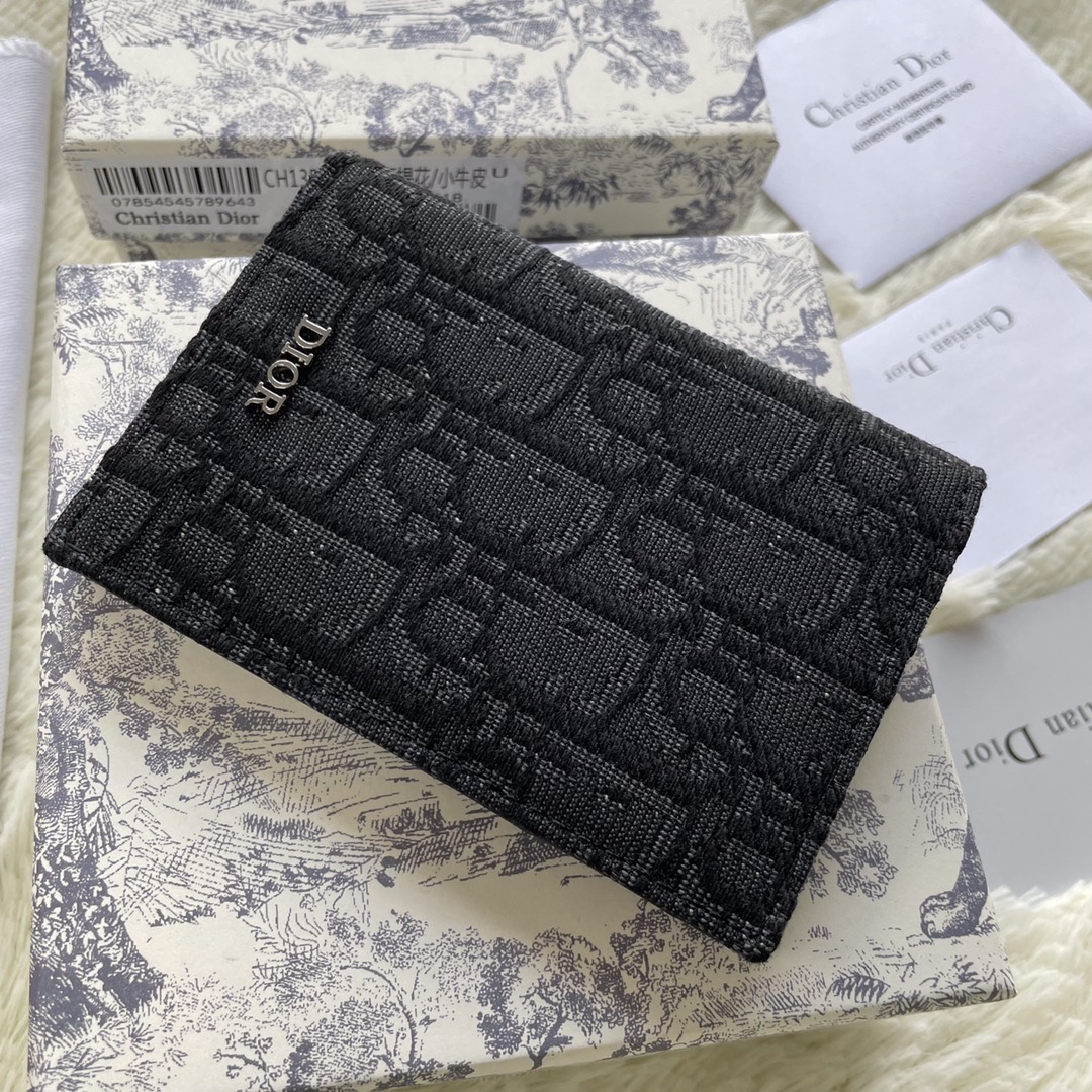 Dior Men Wallet Black Dior Oblique Jacquard