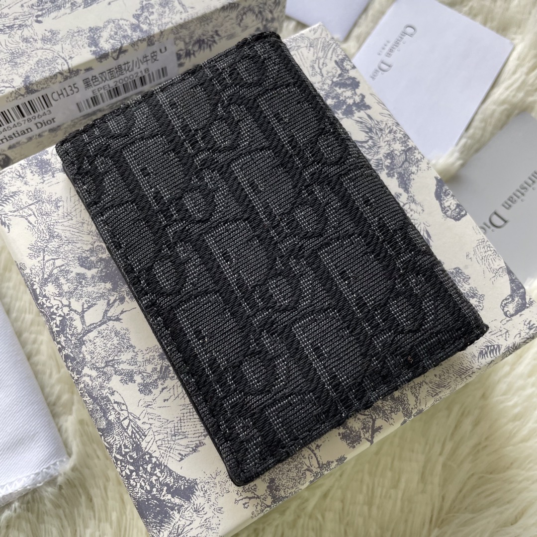 Dior Men Wallet Black Dior Oblique Jacquard