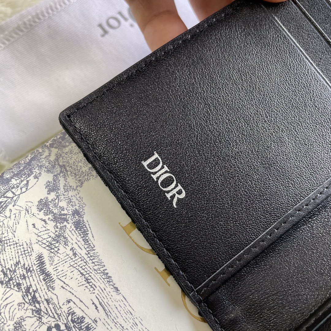 Dior Men Wallet Black Dior Oblique Jacquard