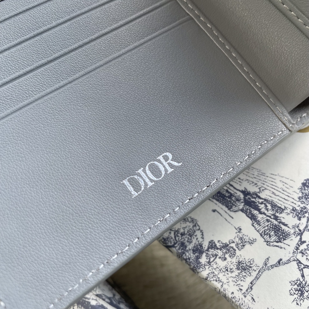 Dior Men Wallet Gray CD Diamond Canvas