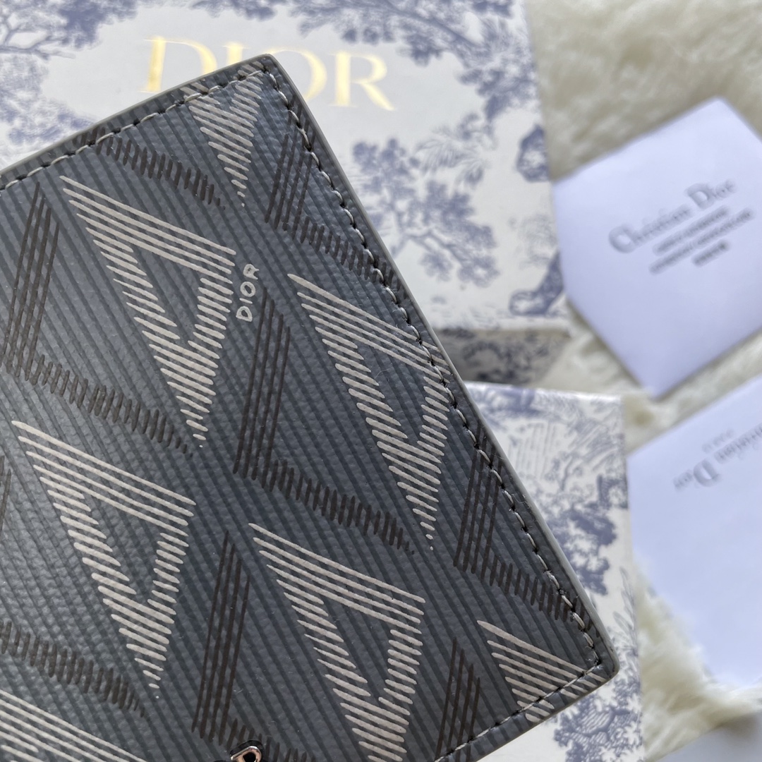 Dior Men Wallet Gray CD Diamond Canvas