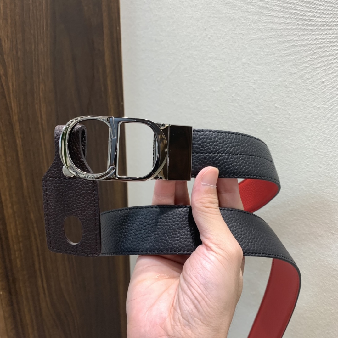 Dior Mens Leather Belt Width 3.5cm 023