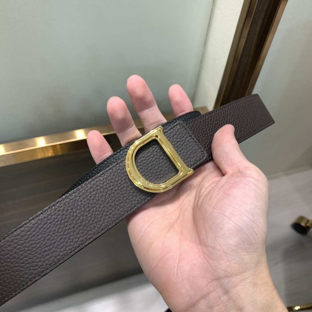 Dior Mens Leather Belt Width 3.5cm 028