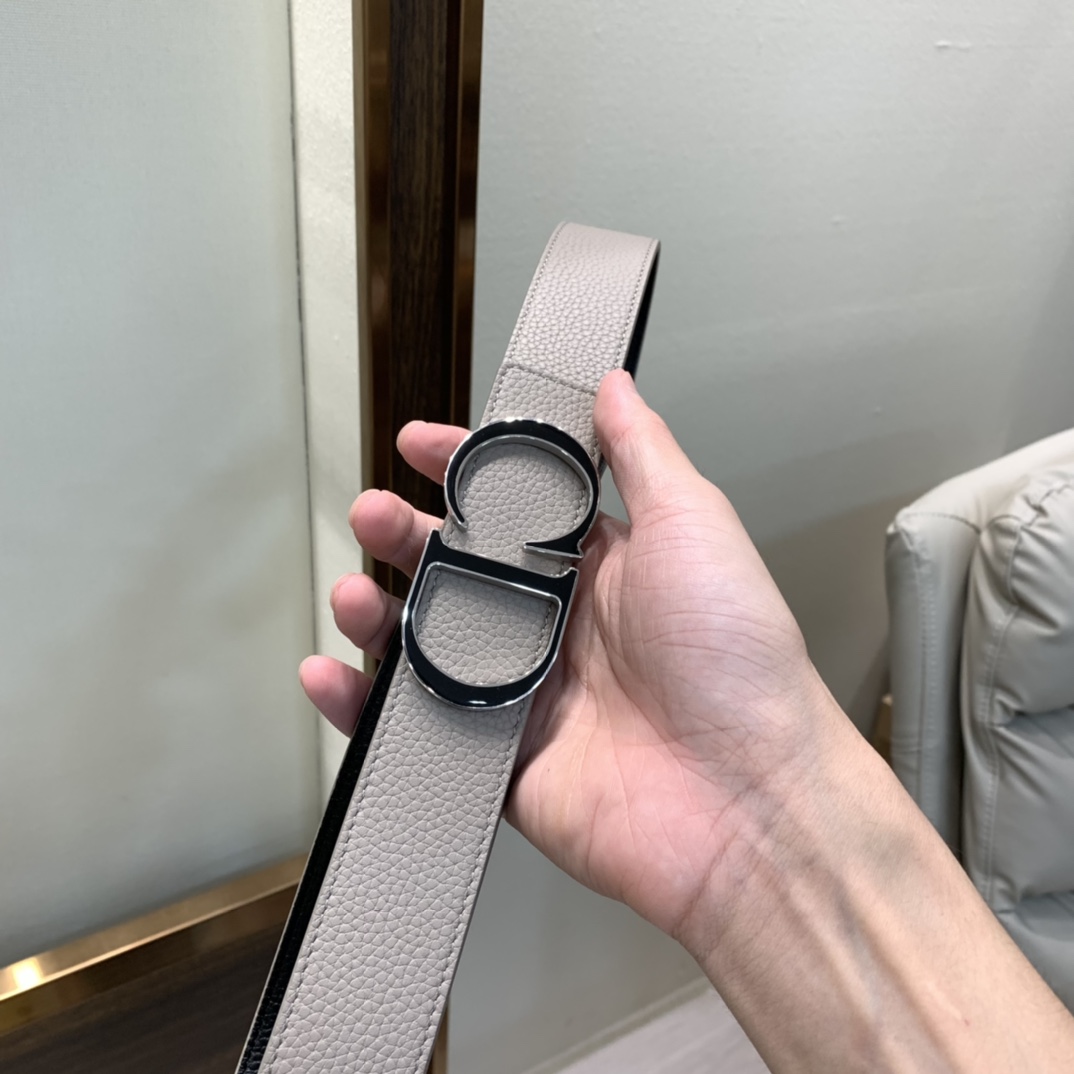 Dior Mens Leather Belt Width 3.5cm 033