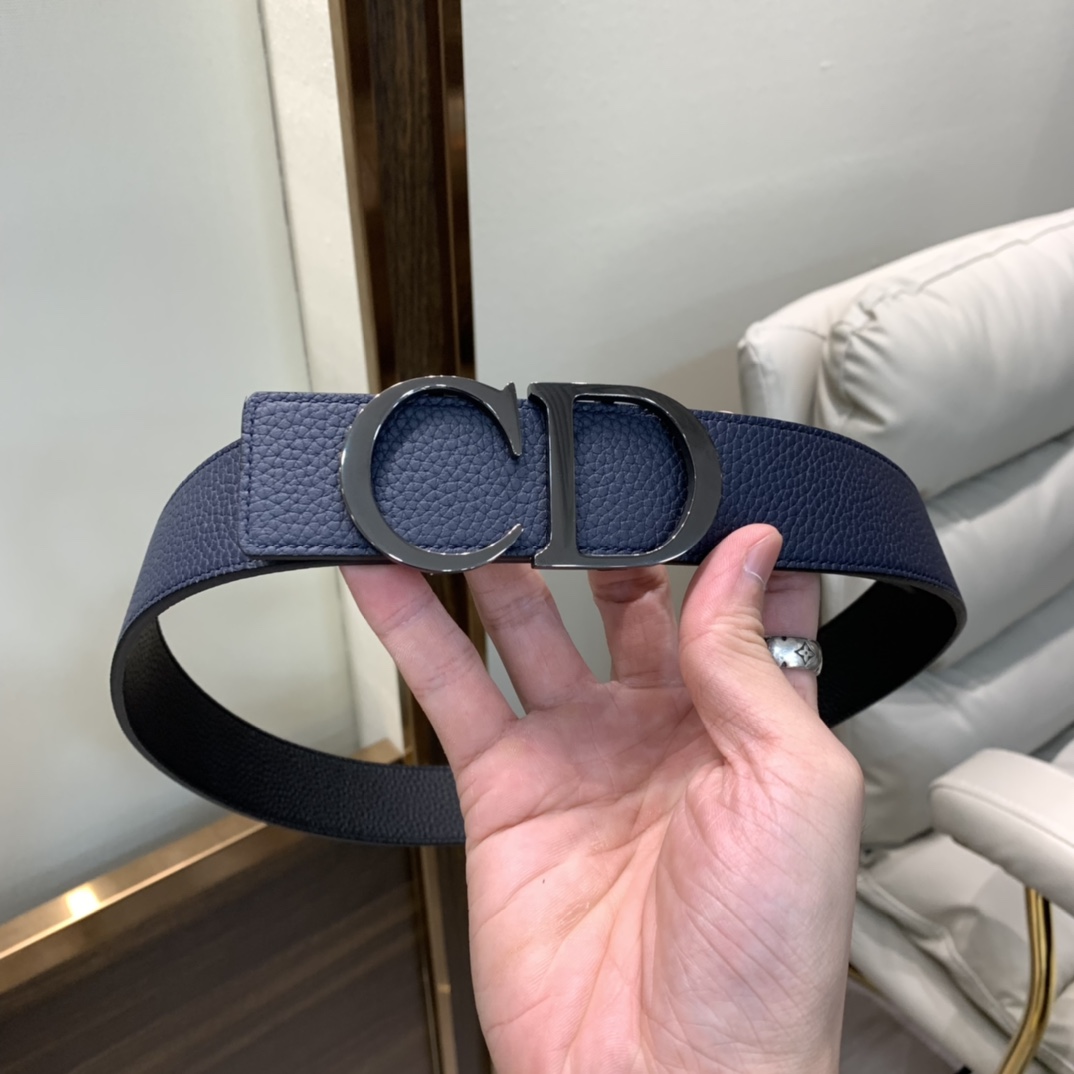 Dior Mens Leather Belt Width 3.5cm 036