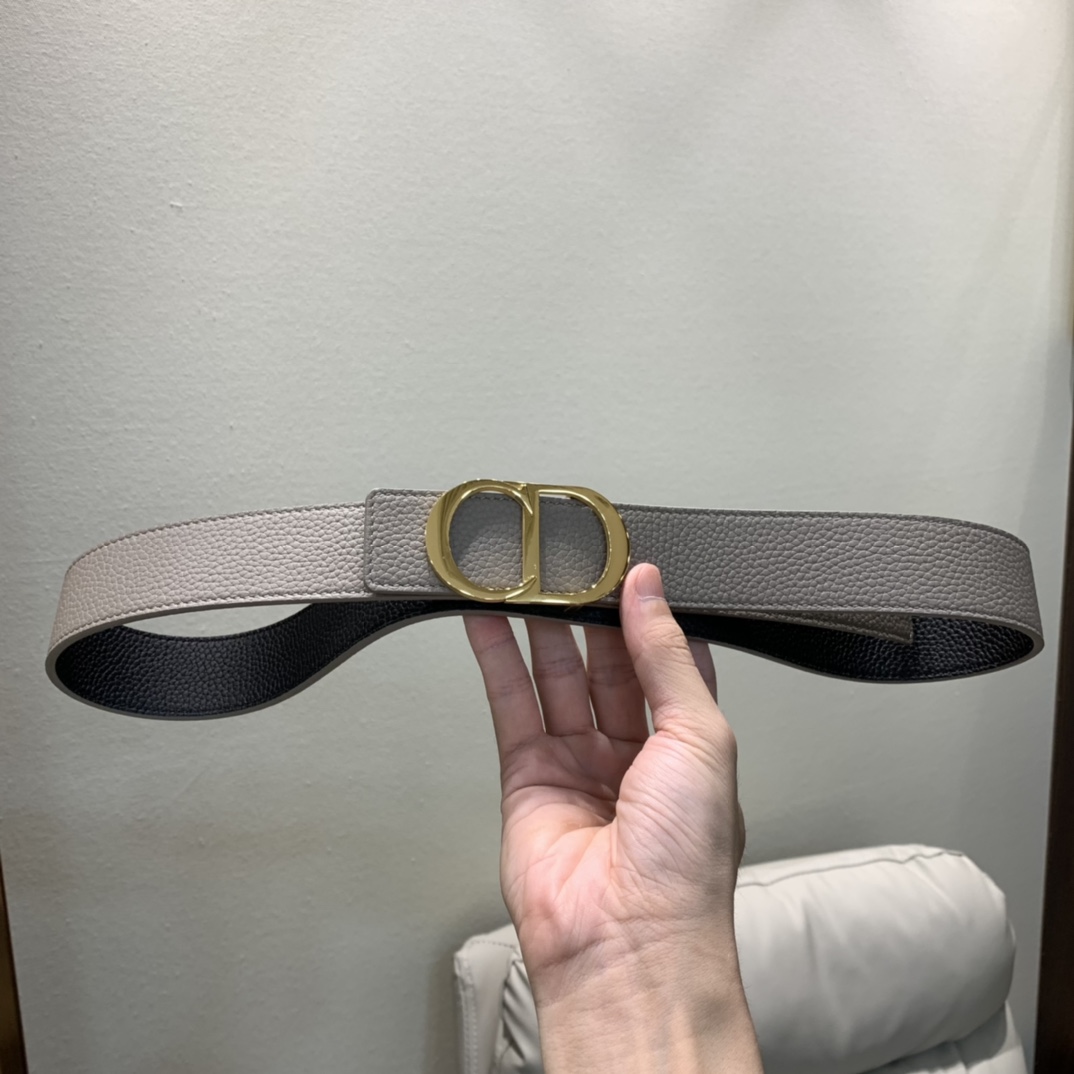 Dior Mens Leather Belt Width 3.5cm 037