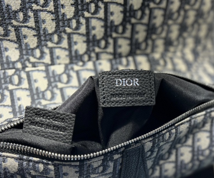 Dior Mens Saddle Bag Navy Beige and Black Dior Oblique Jacquard