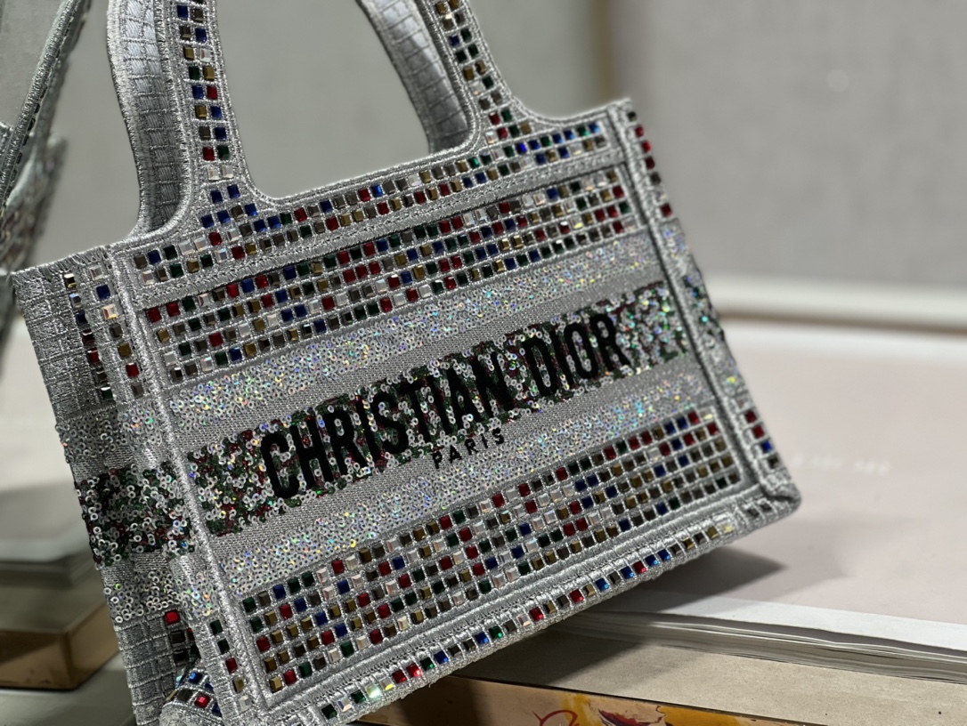 Dior Mini Tote Bag with Colored Diamonds