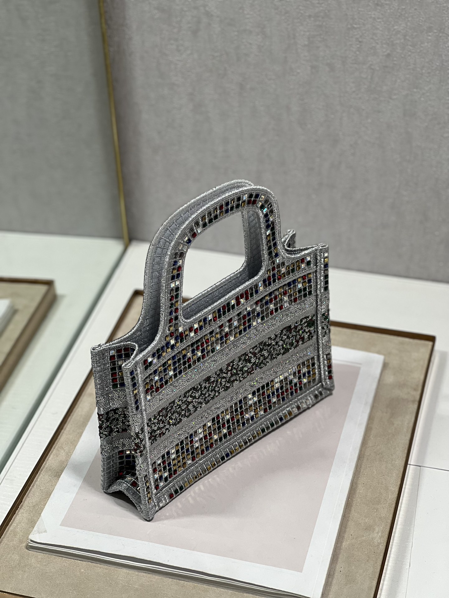 Dior Mini Tote Bag with Colored Diamonds