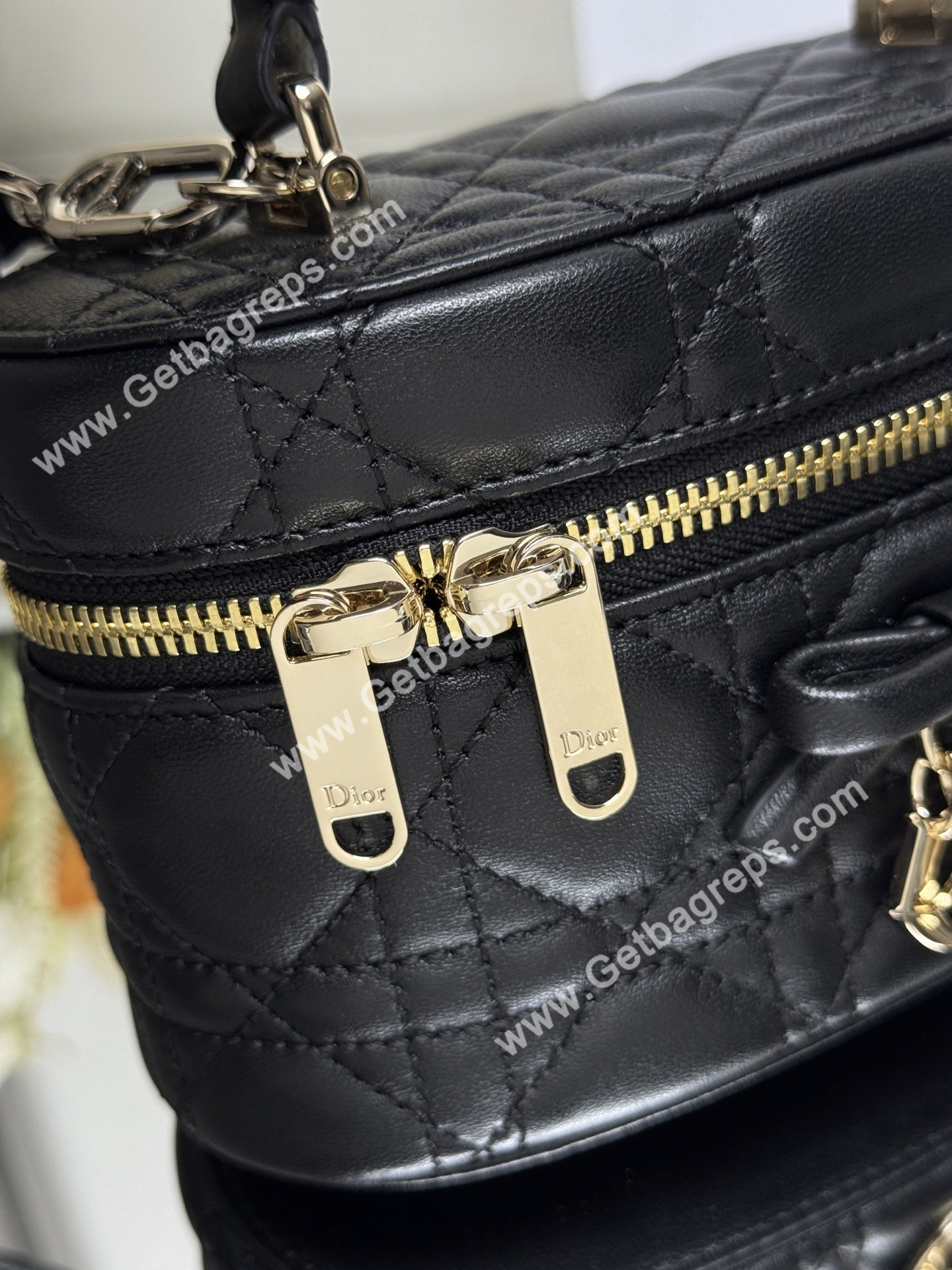 Dior Mini Vanity Cannage Lambski Black