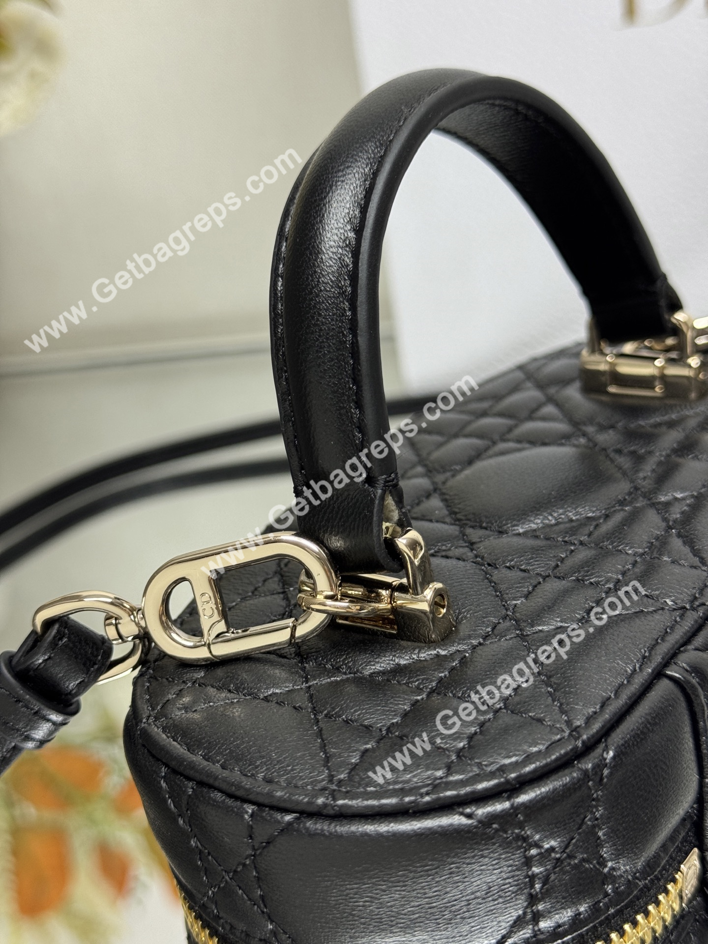 Dior Mini Vanity Cannage Lambski Black