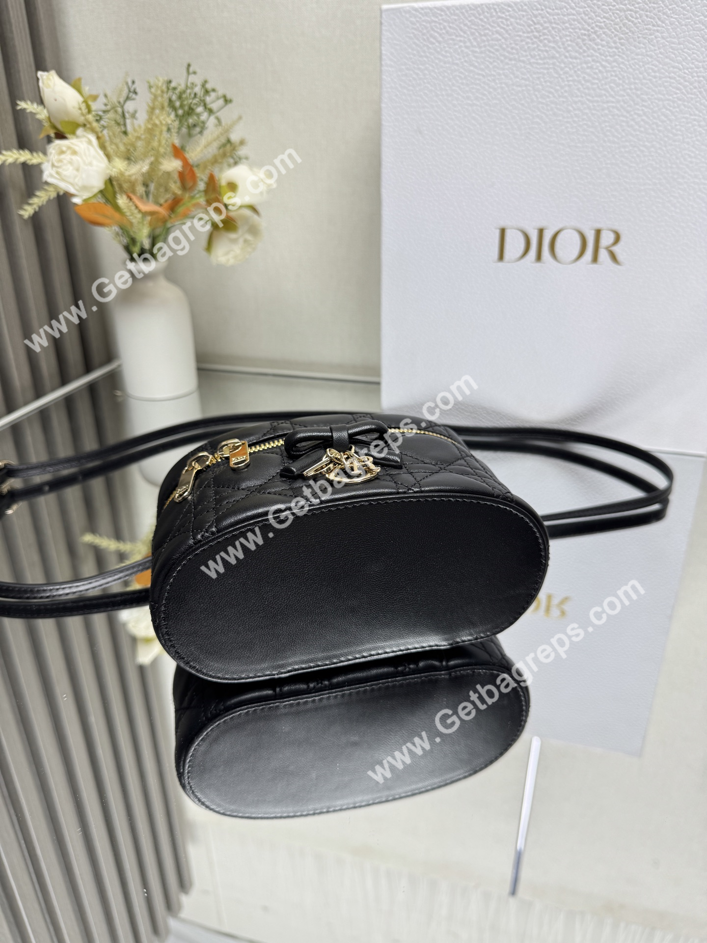 Dior Mini Vanity Cannage Lambski Black