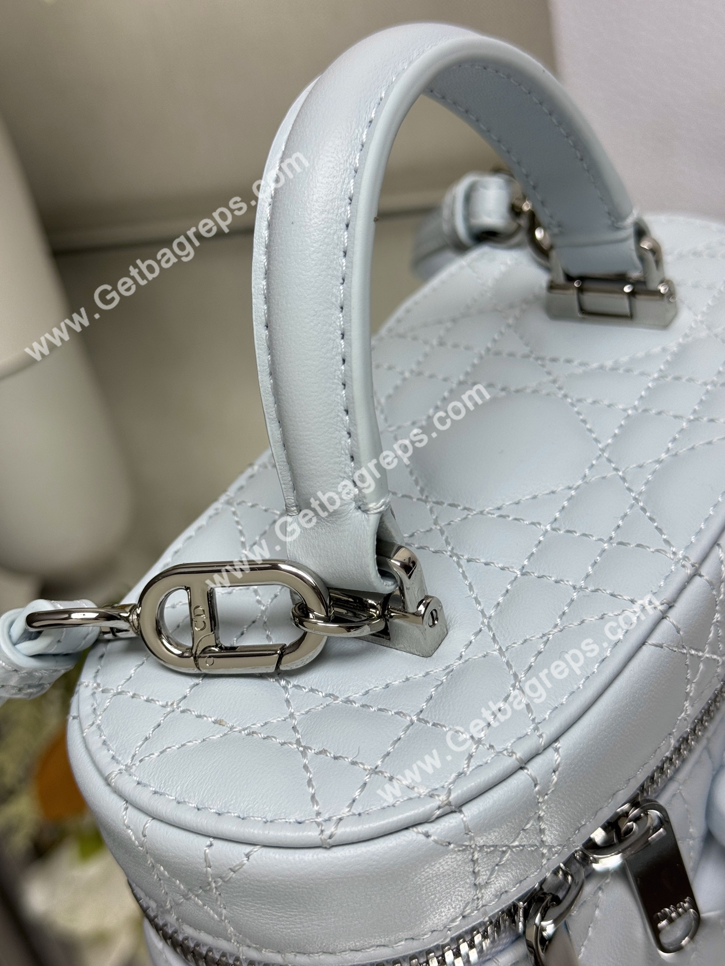 Dior Mini Vanity Cannage Lambski Blue