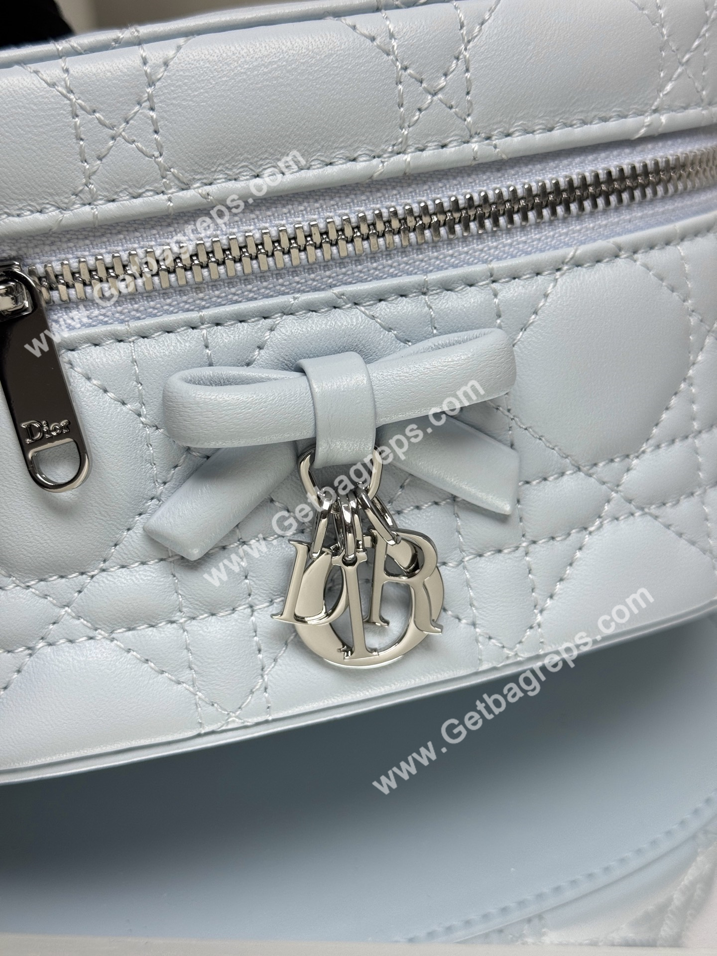 Dior Mini Vanity Cannage Lambski Blue