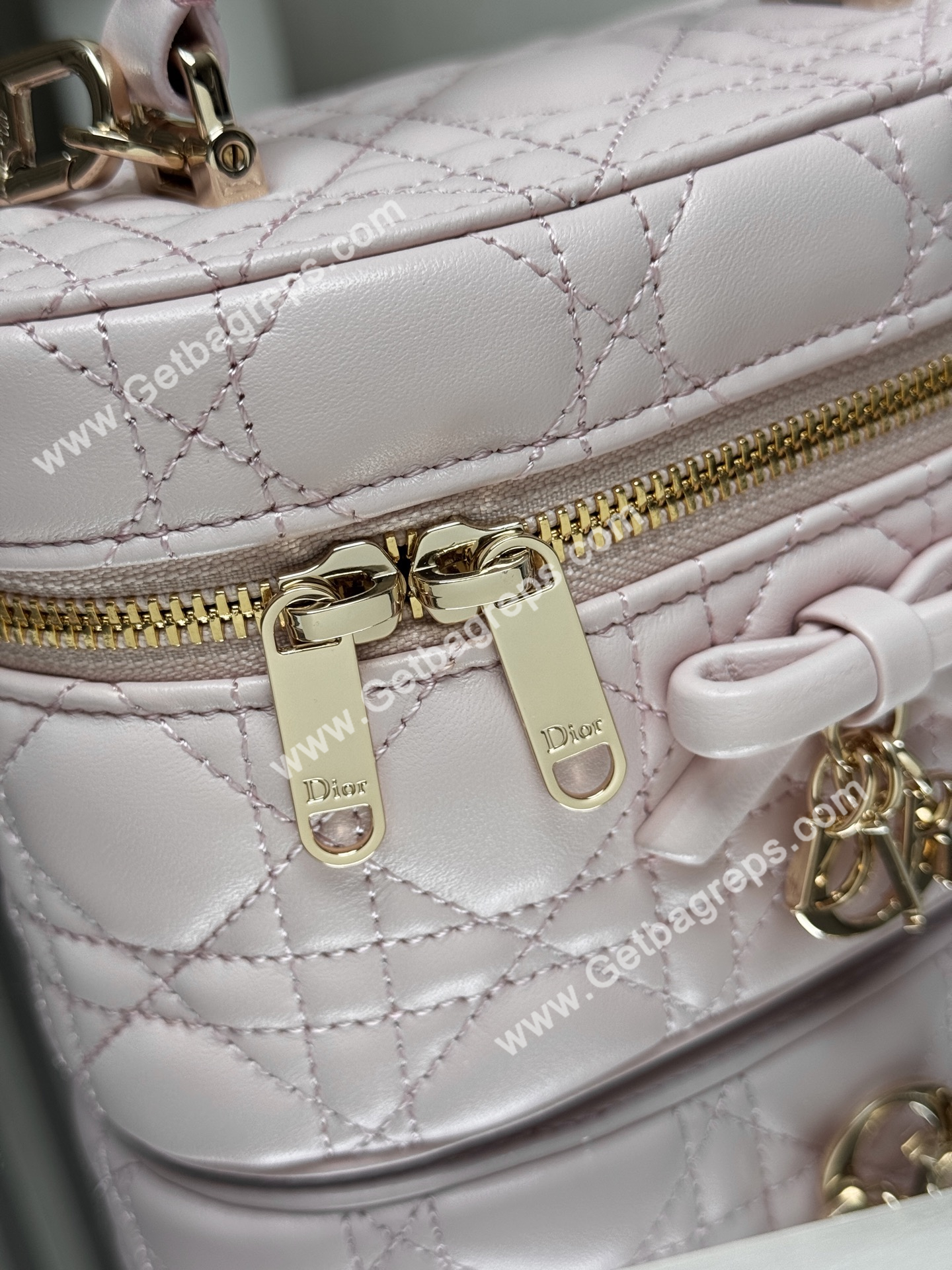 Dior Mini Vanity Cannage Lambski Pink
