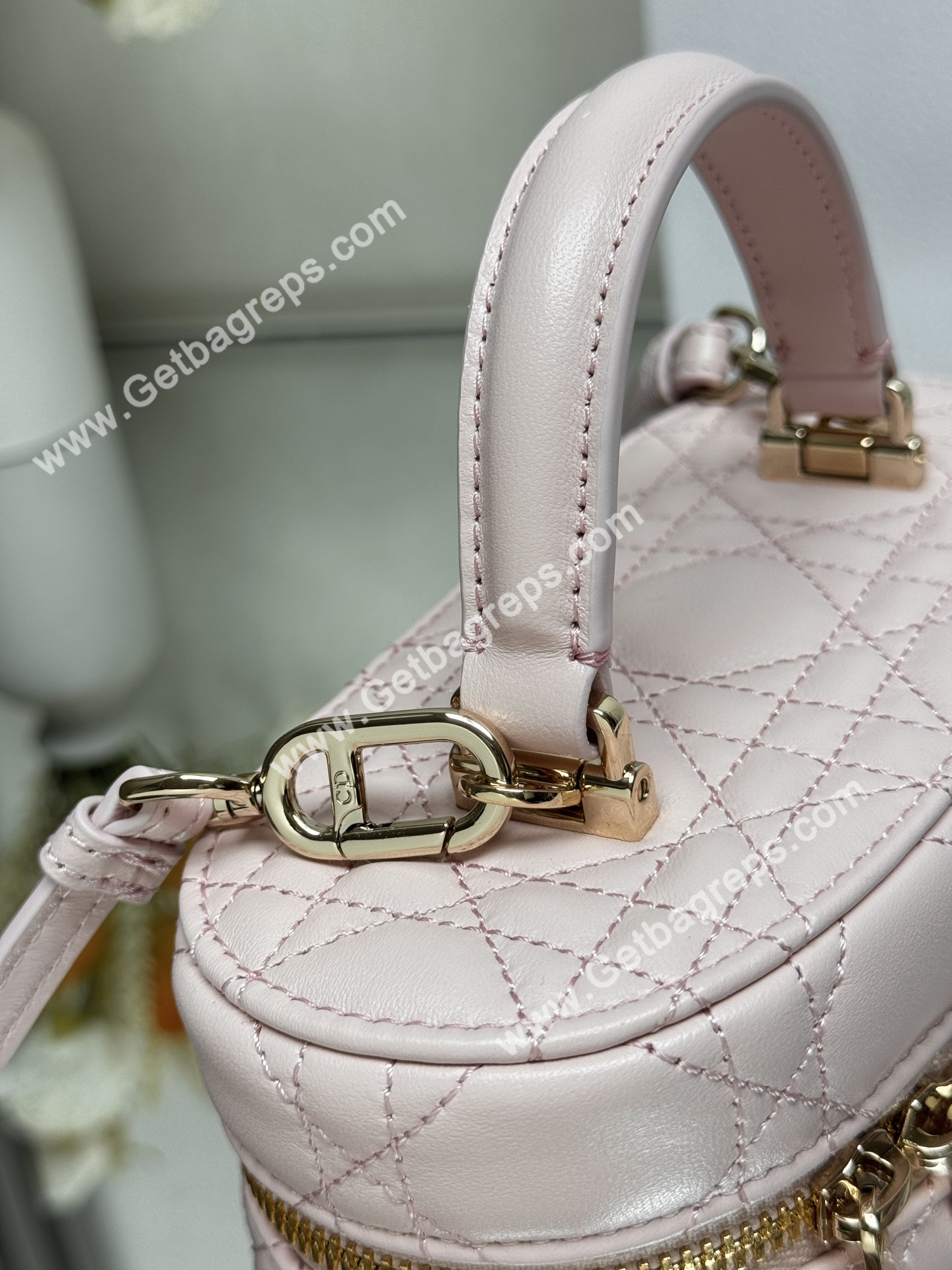 Dior Mini Vanity Cannage Lambski Pink