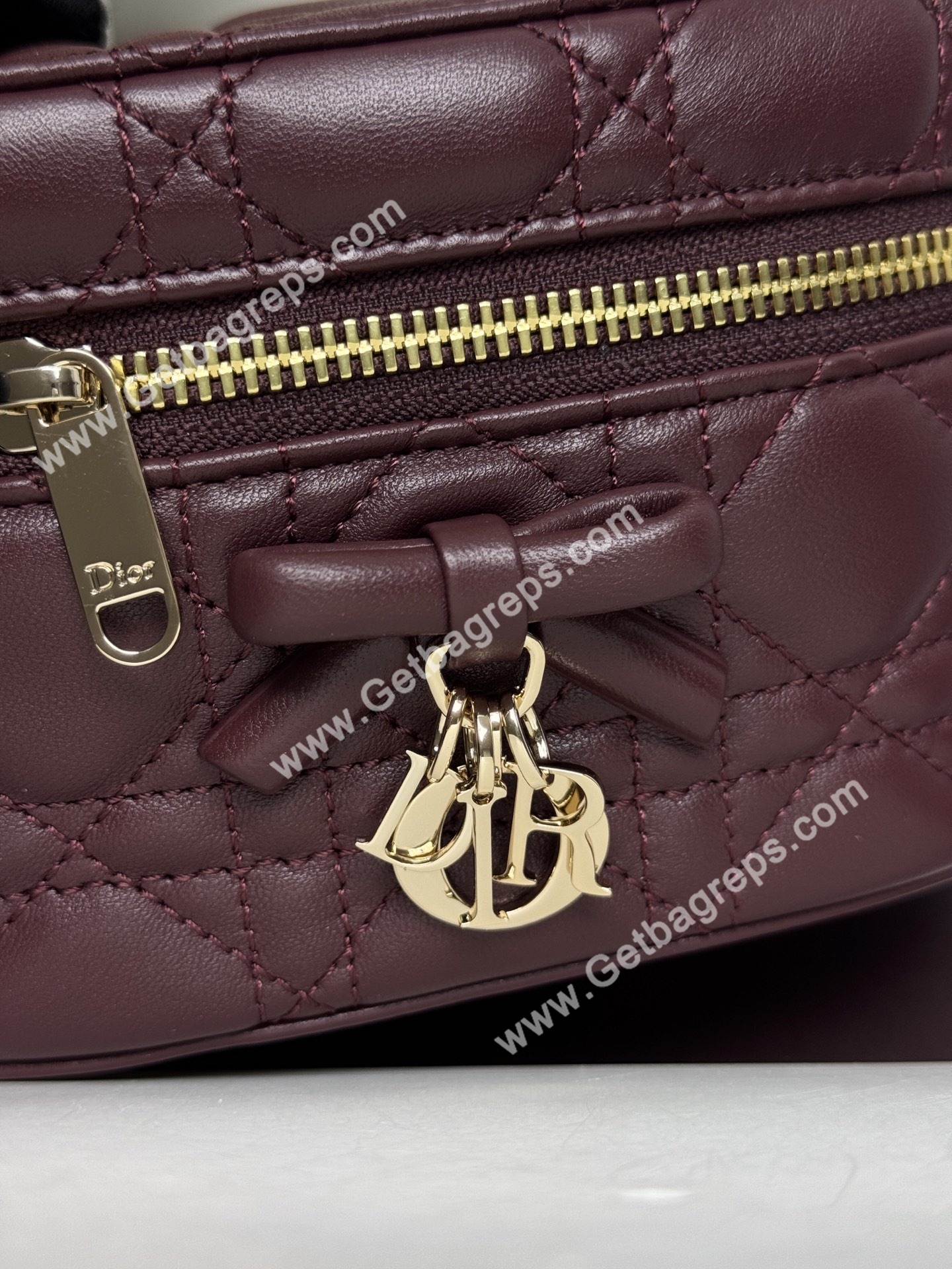 Dior Mini Vanity Cannage Lambski Wine