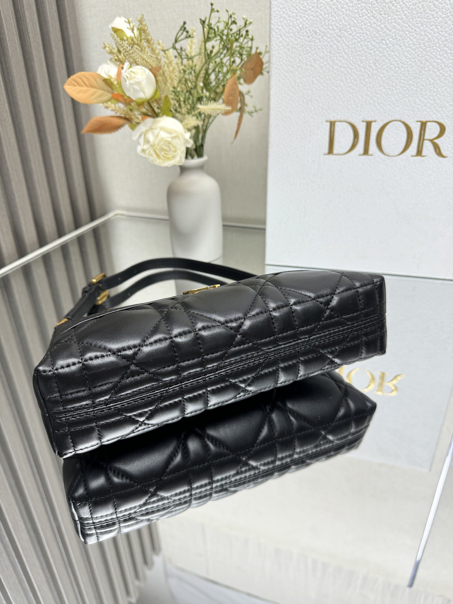 Dior Miss Caro Mini Hobo Shoulder Bag Black