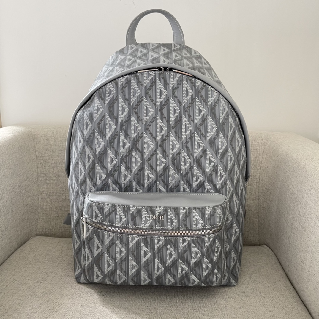 Dior Rider Backpack Dior Gray CD Diamond Canvas and Smooth Calfskin