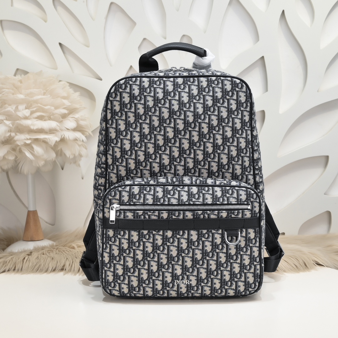 Dior Safari Backpack Beige and Black Dior Oblique Jacquard