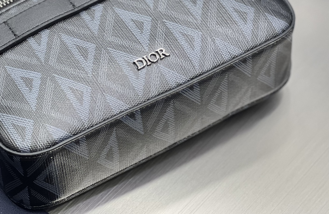 Dior Safari Bag With Strap Gray Dior Gray CD Diamond Canvas