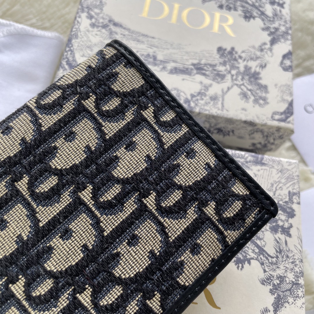 Dior Small 30 Montaigne Voyageur Coin Purse-2 Blue Dior Oblique Jacquard