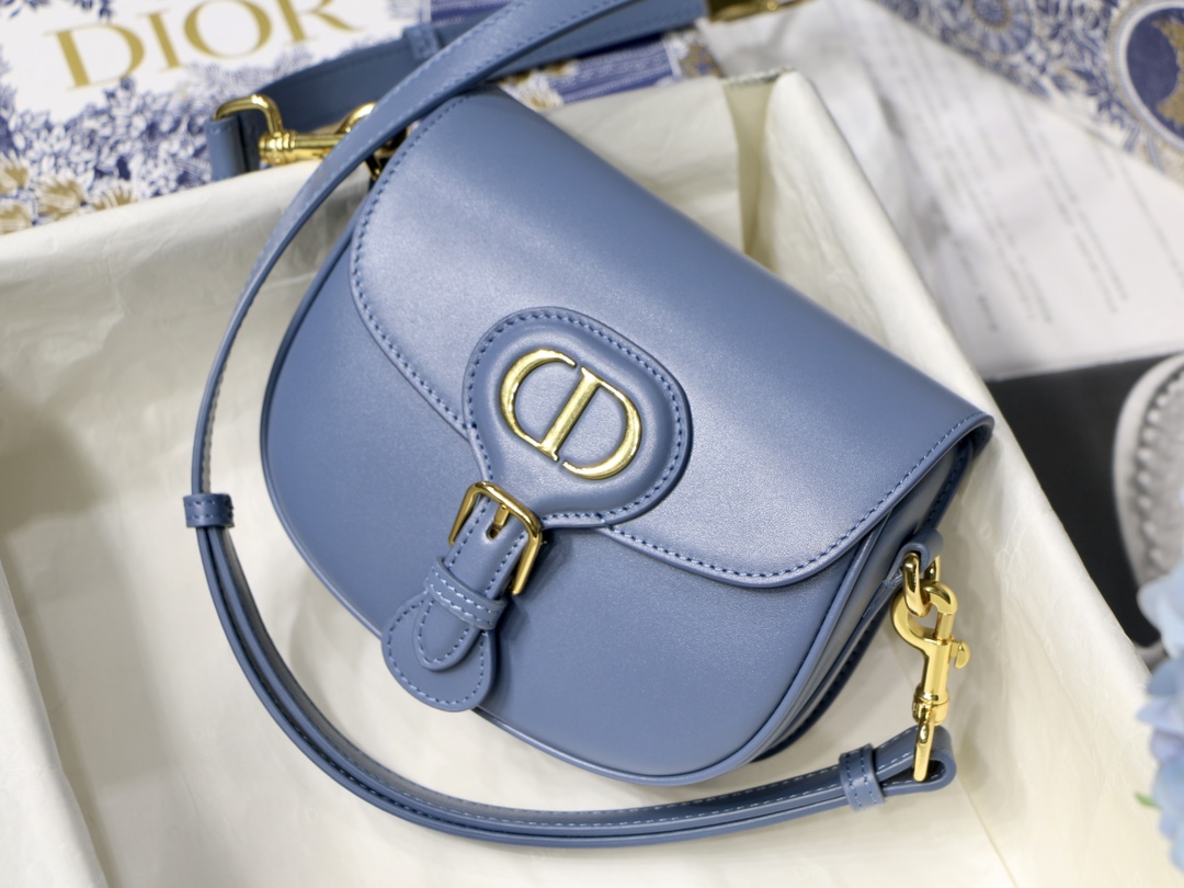 Dior Small Bobby Bag Blue Box Calfskin