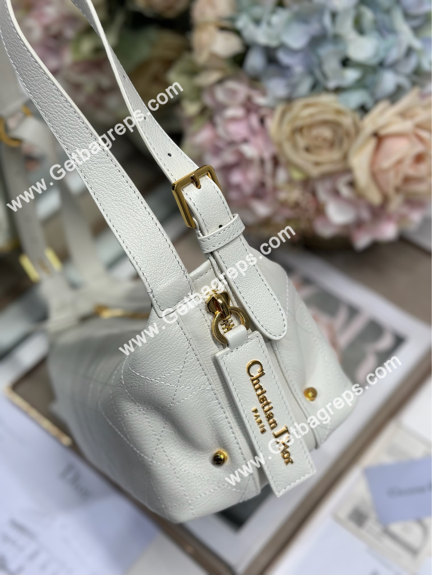 Dior Small D-Journey Bag in Vintage Smooth Calfskin White