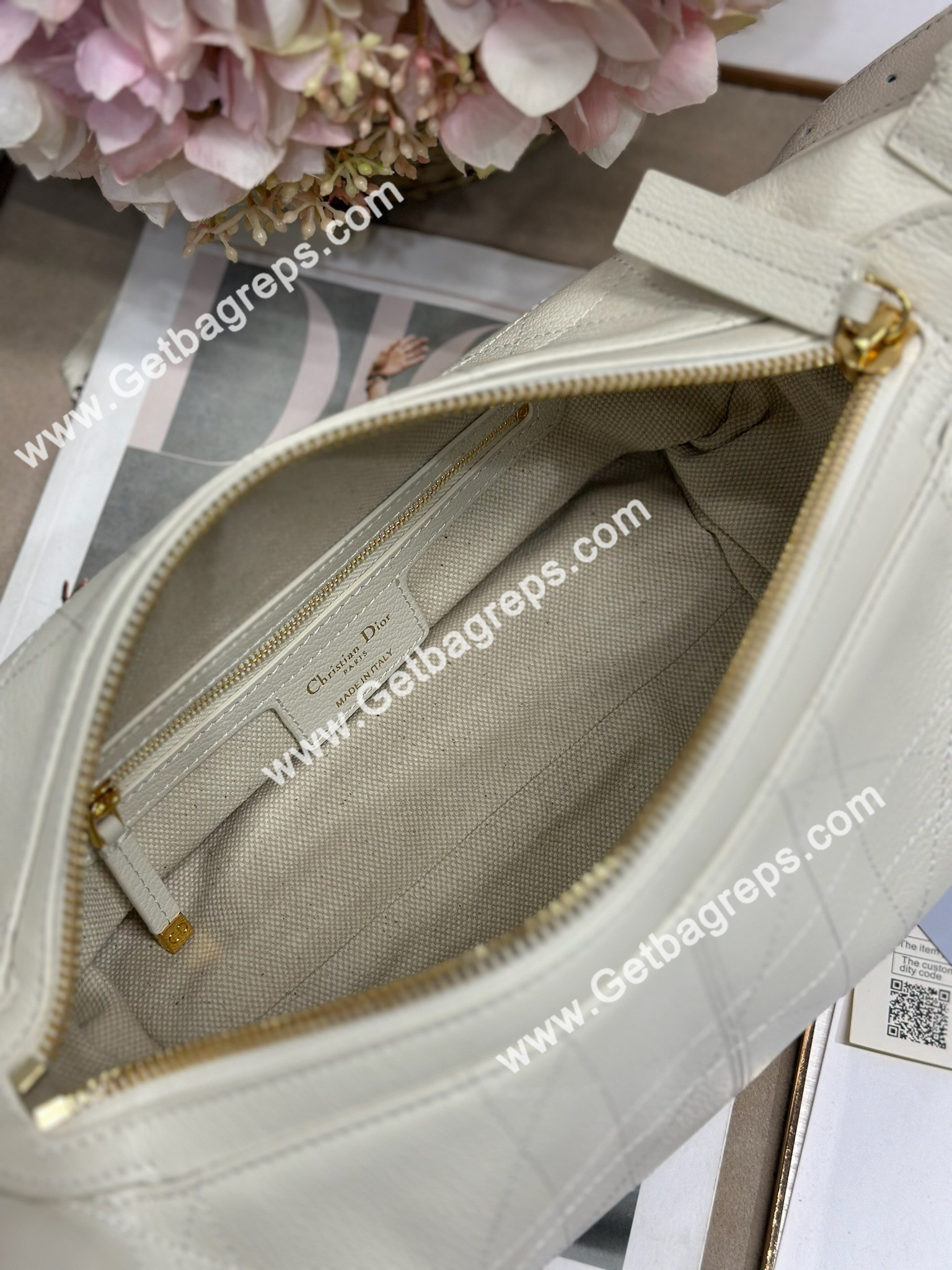 Dior Small D-Journey Bag in Vintage Smooth Calfskin White