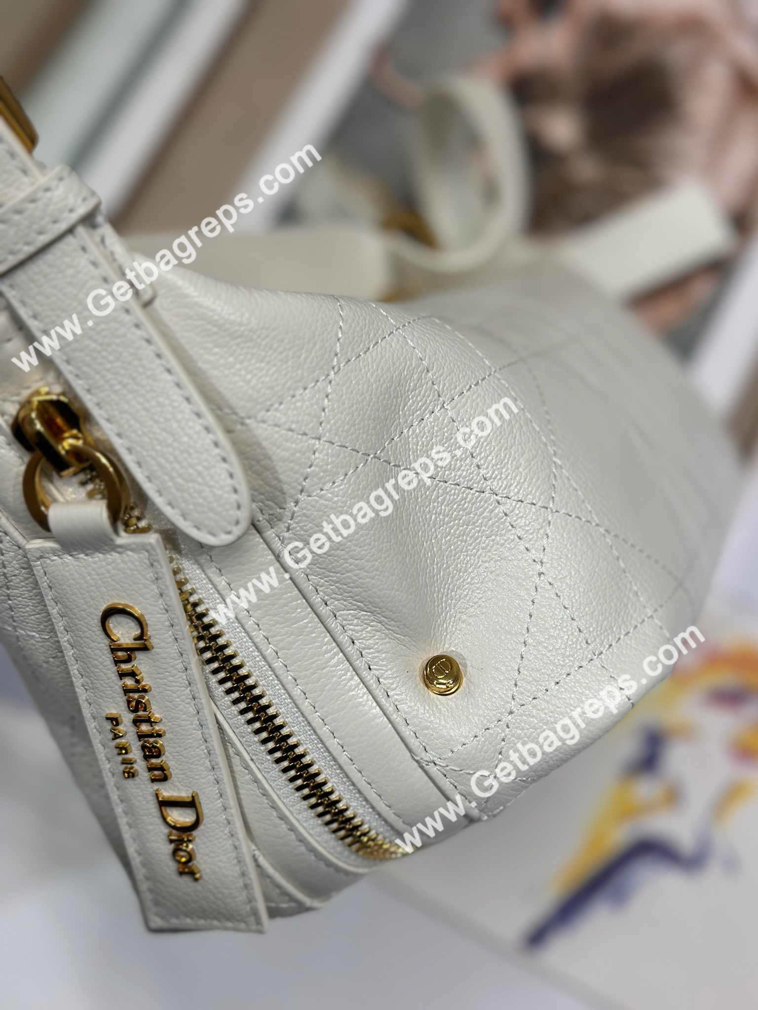 Dior Small D-Journey Bag in Vintage Smooth Calfskin White