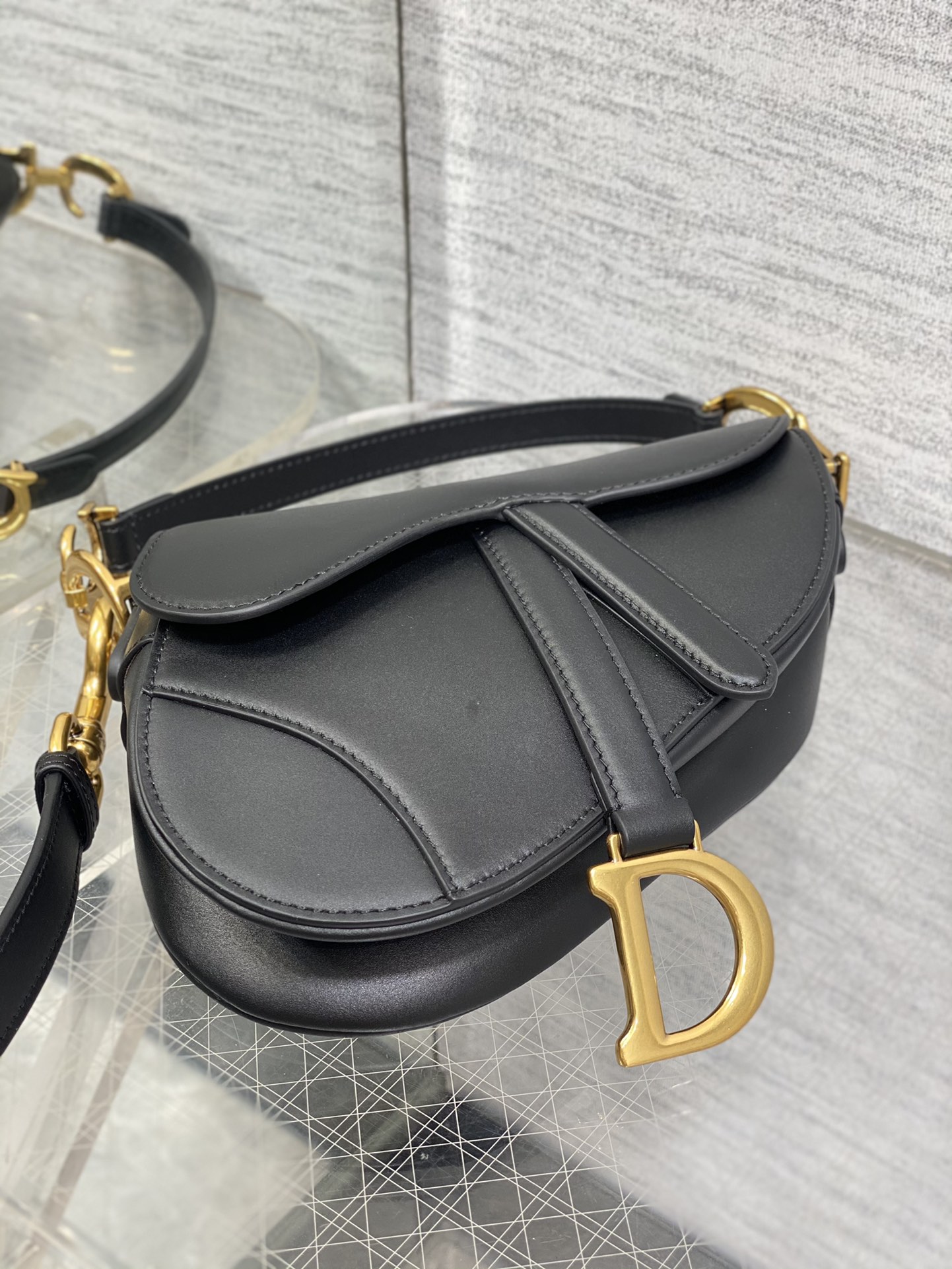 Dior Small Saddle Bag in Black Calfskin