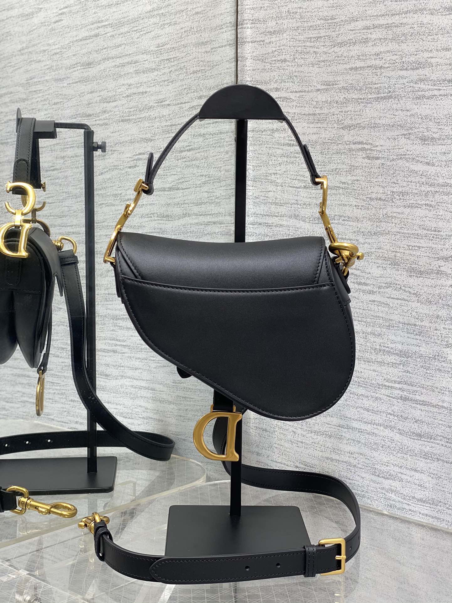 Dior Small Saddle Bag in Black Calfskin