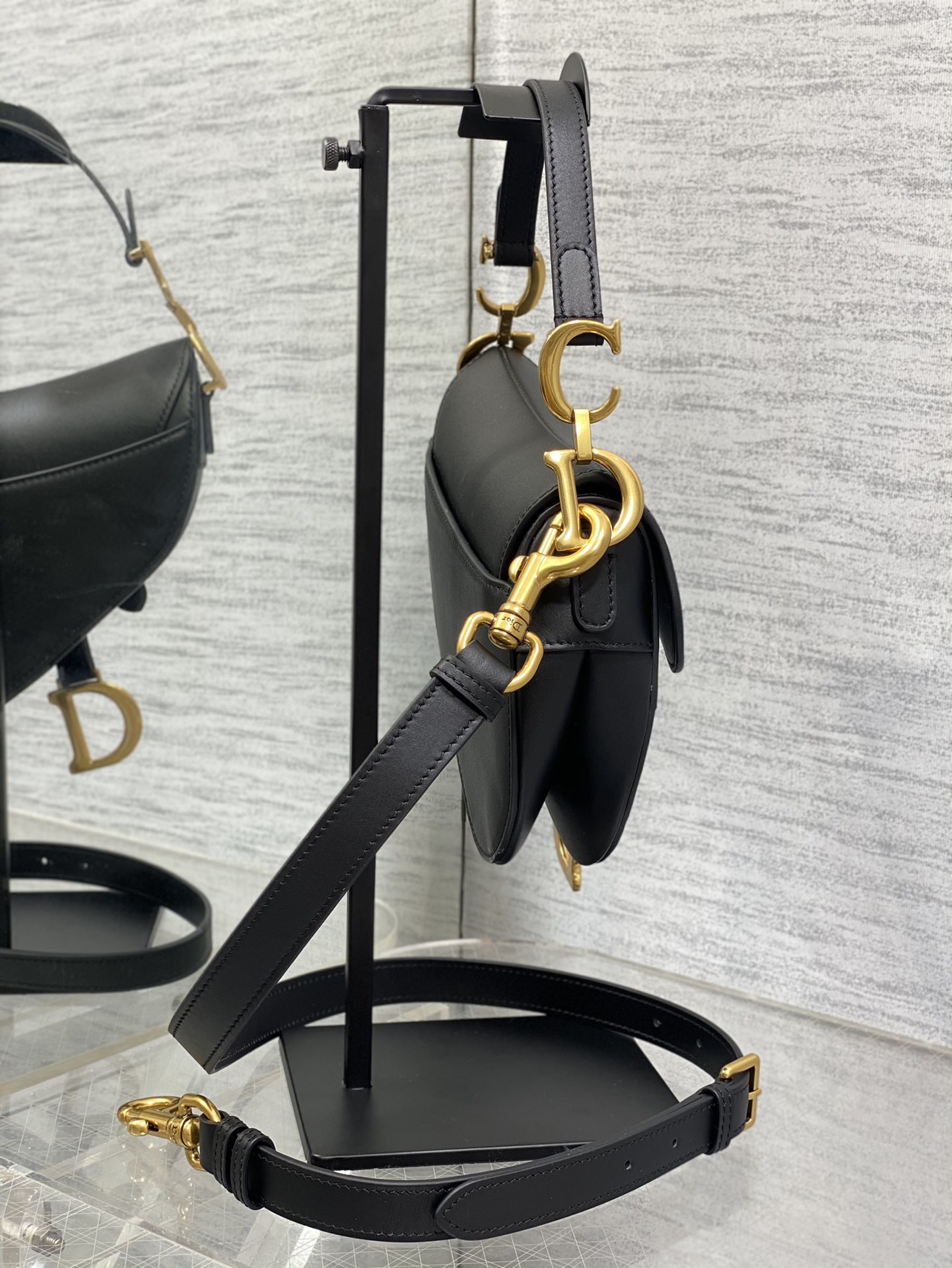 Dior Small Saddle Bag in Black Calfskin