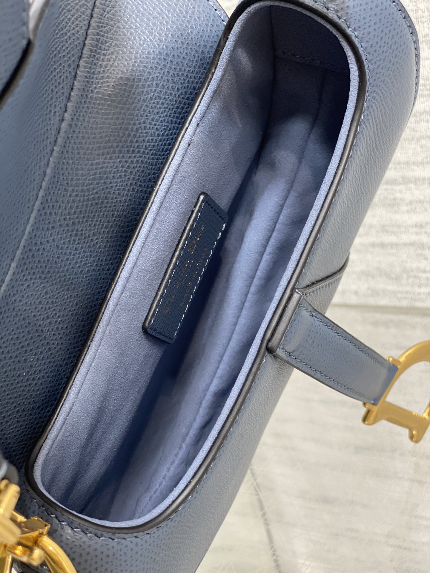 Dior Small Saddle Bag in Blue Calfskin