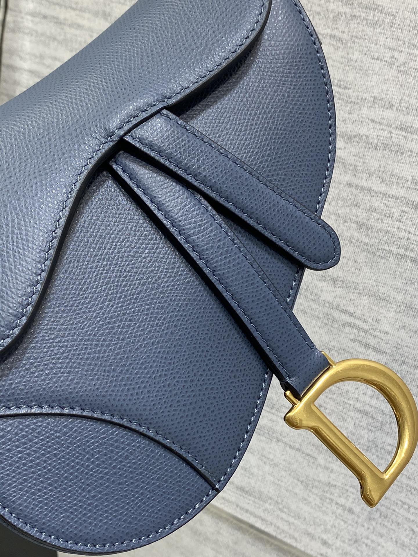 Dior Small Saddle Bag in Blue Calfskin