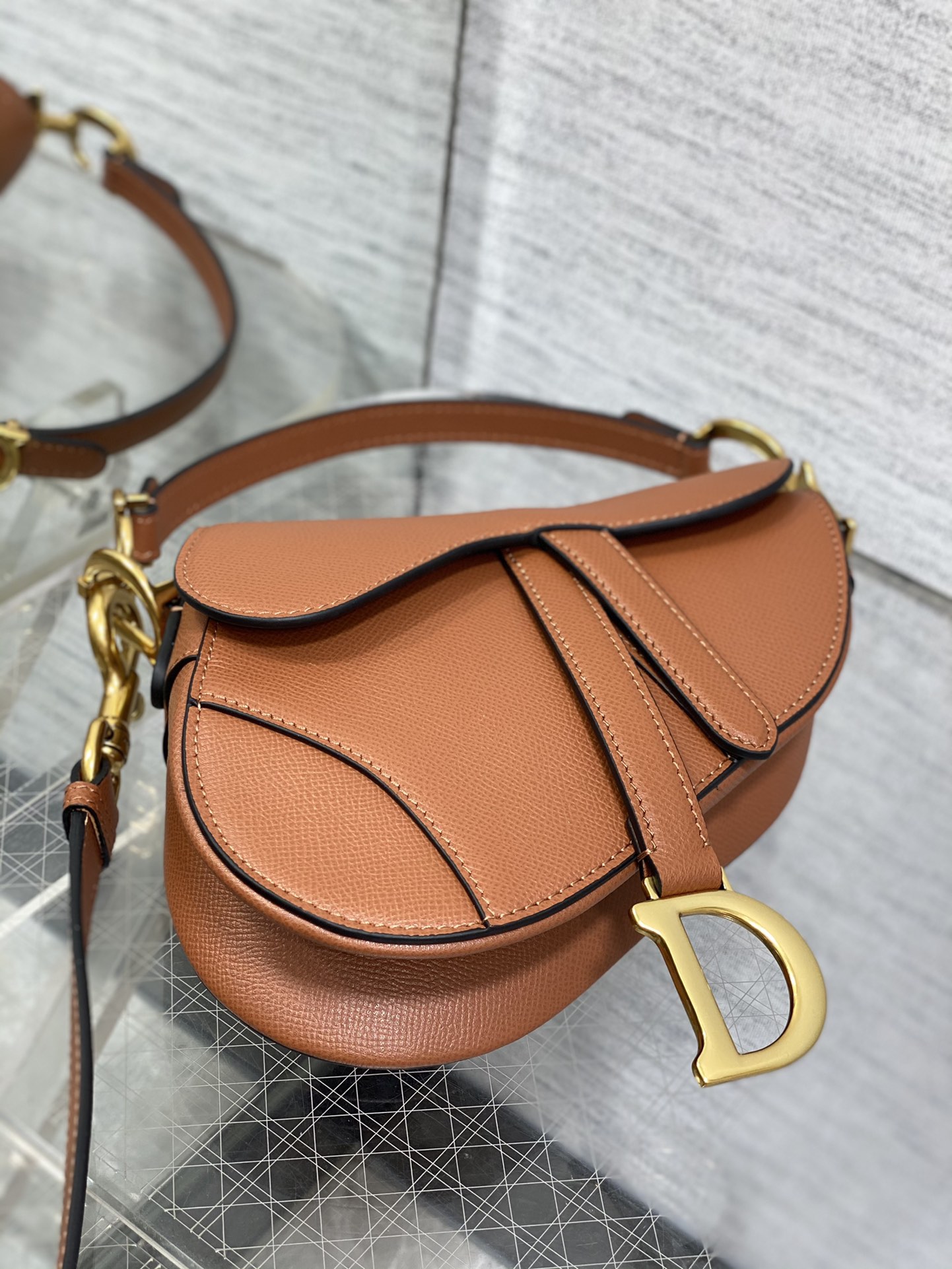 Dior Small Saddle Bag in Caramel Calfskin