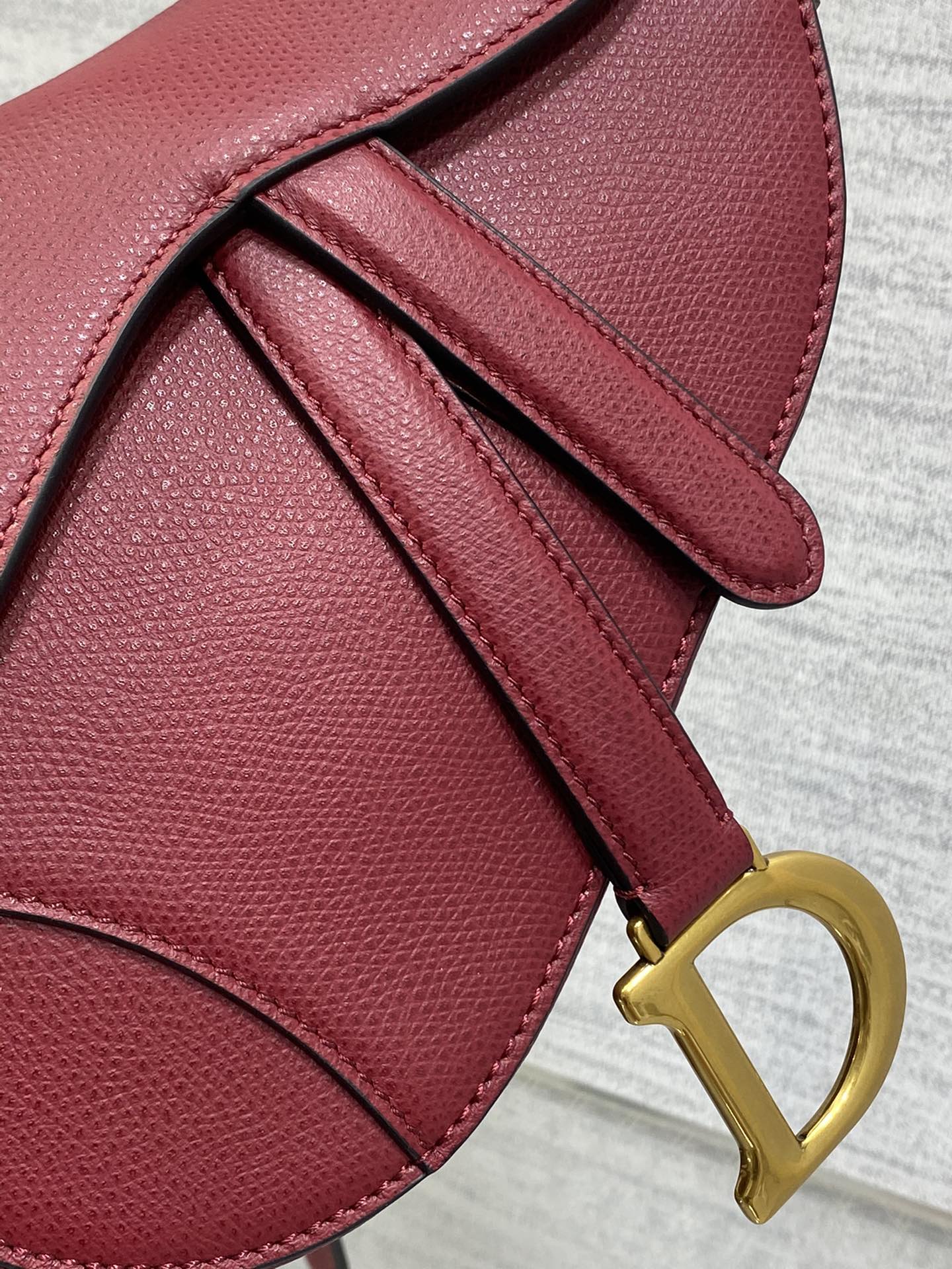 Dior Small Saddle Bag in Dark Red Calfskin