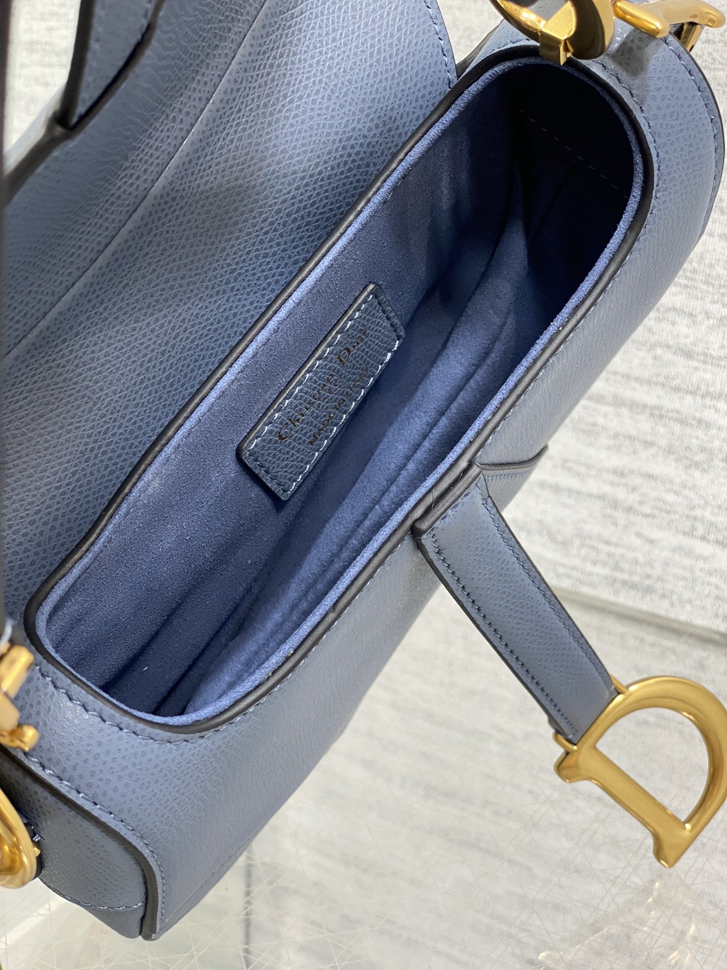 Dior Small Saddle Bag in Denim Blue Calfskin