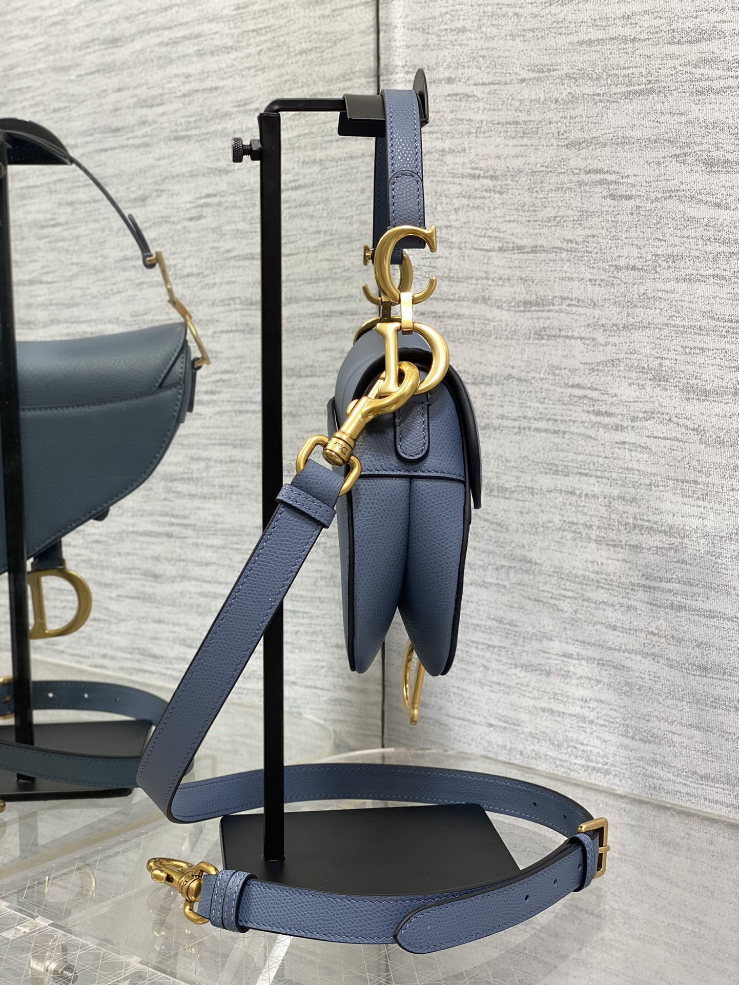 Dior Small Saddle Bag in Denim Blue Calfskin