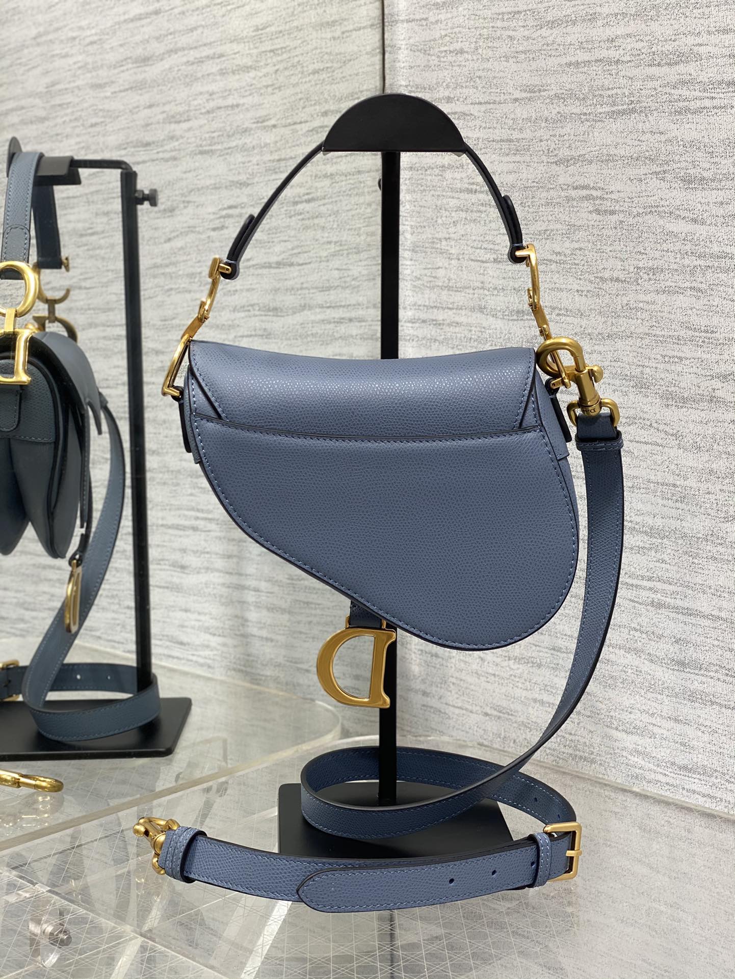 Dior Small Saddle Bag in Denim Blue Calfskin