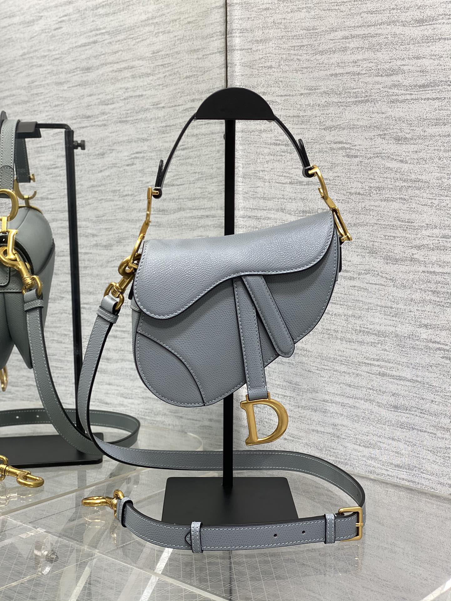 Dior Small Saddle Bag in Light Blue Calfskin