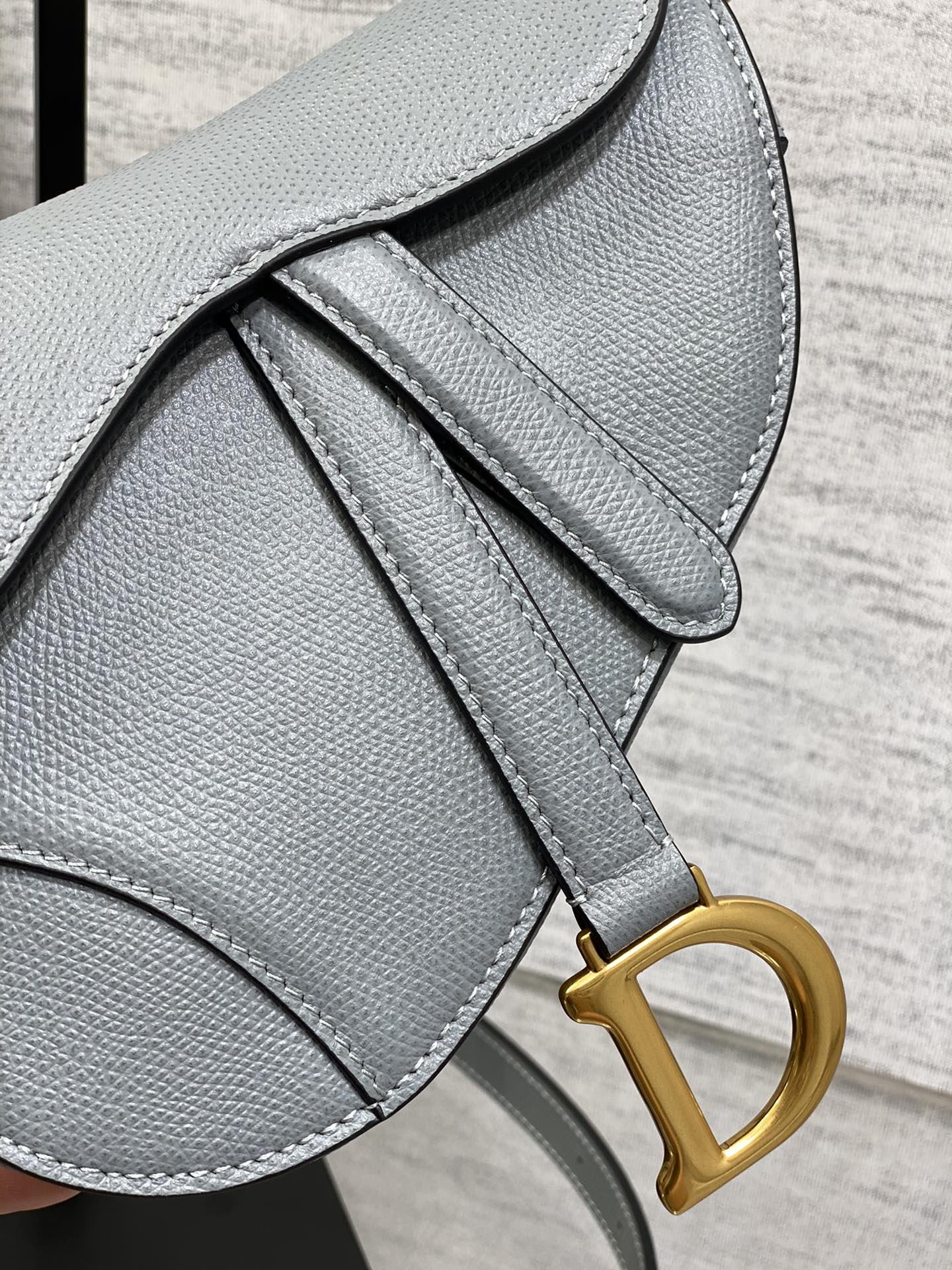 Dior Small Saddle Bag in Light Blue Calfskin