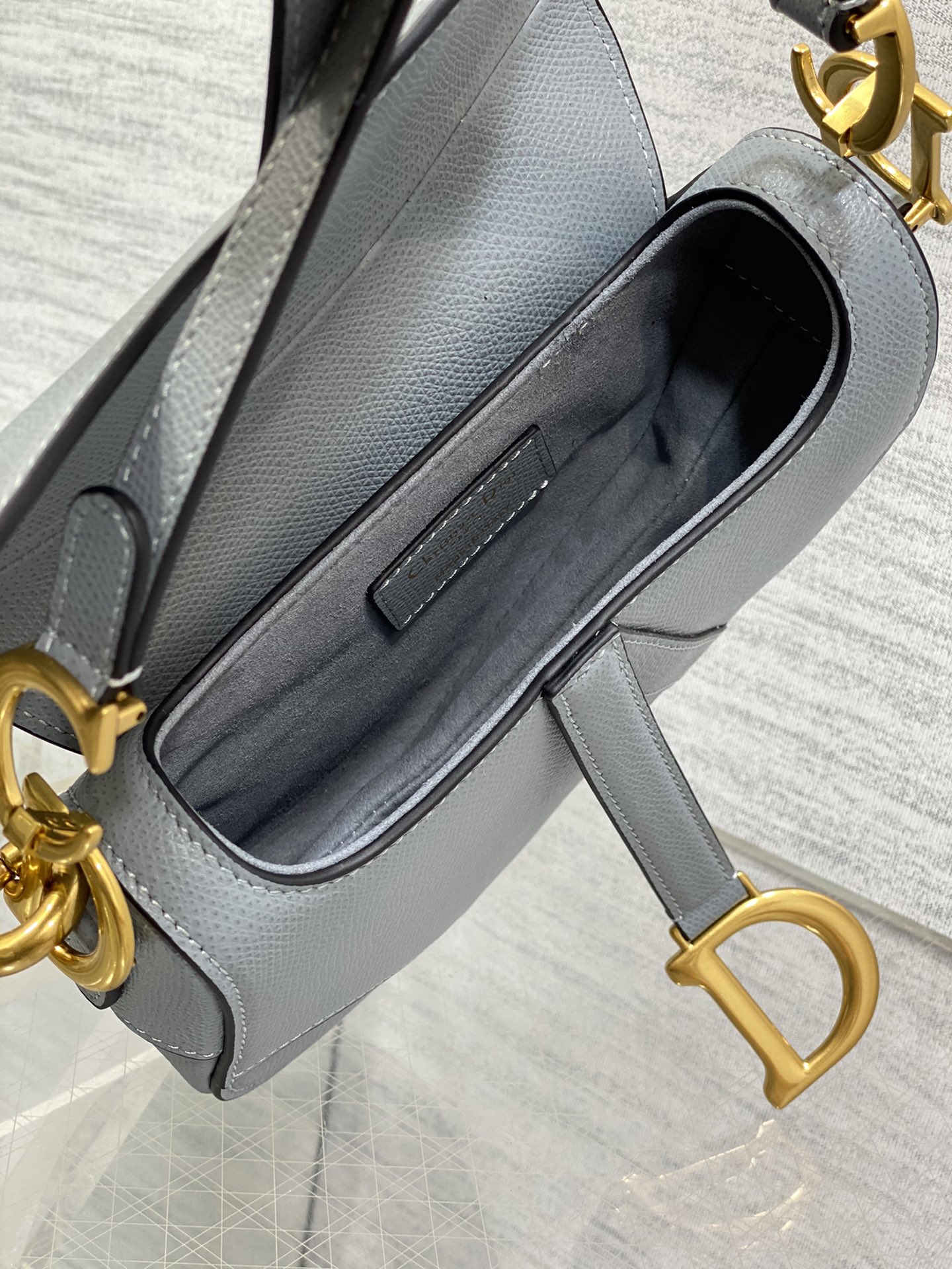 Dior Small Saddle Bag in Light Blue Calfskin