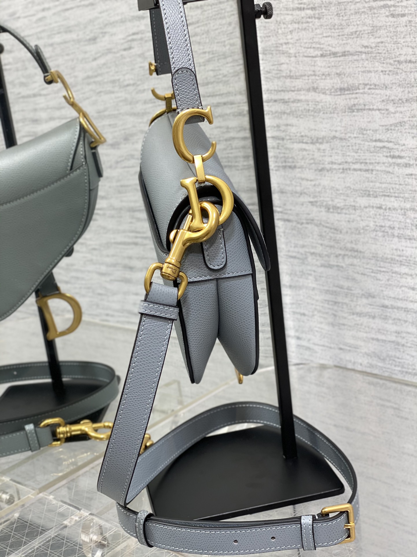 Dior Small Saddle Bag in Light Blue Calfskin